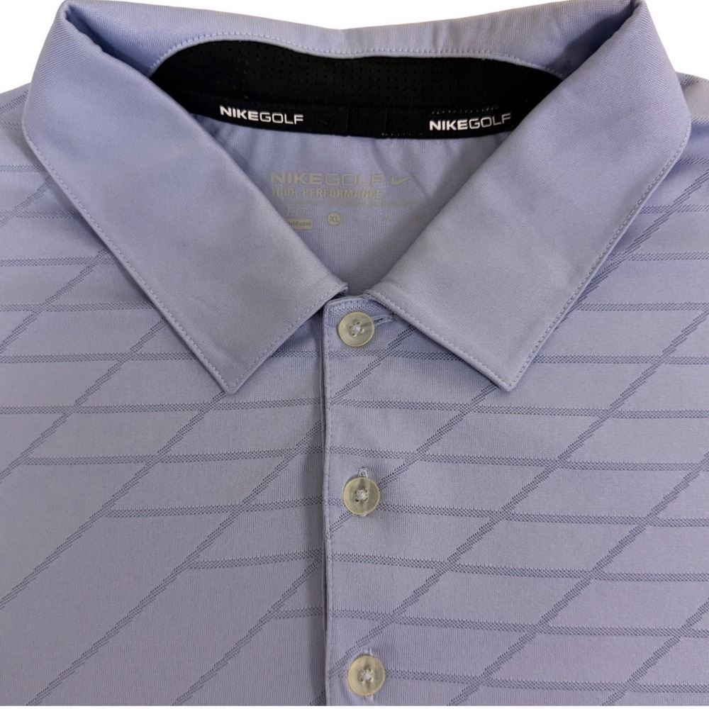 Nike Golf Polo Shirt Mens XL Purple Tour Performance Short Sleeve Geometric